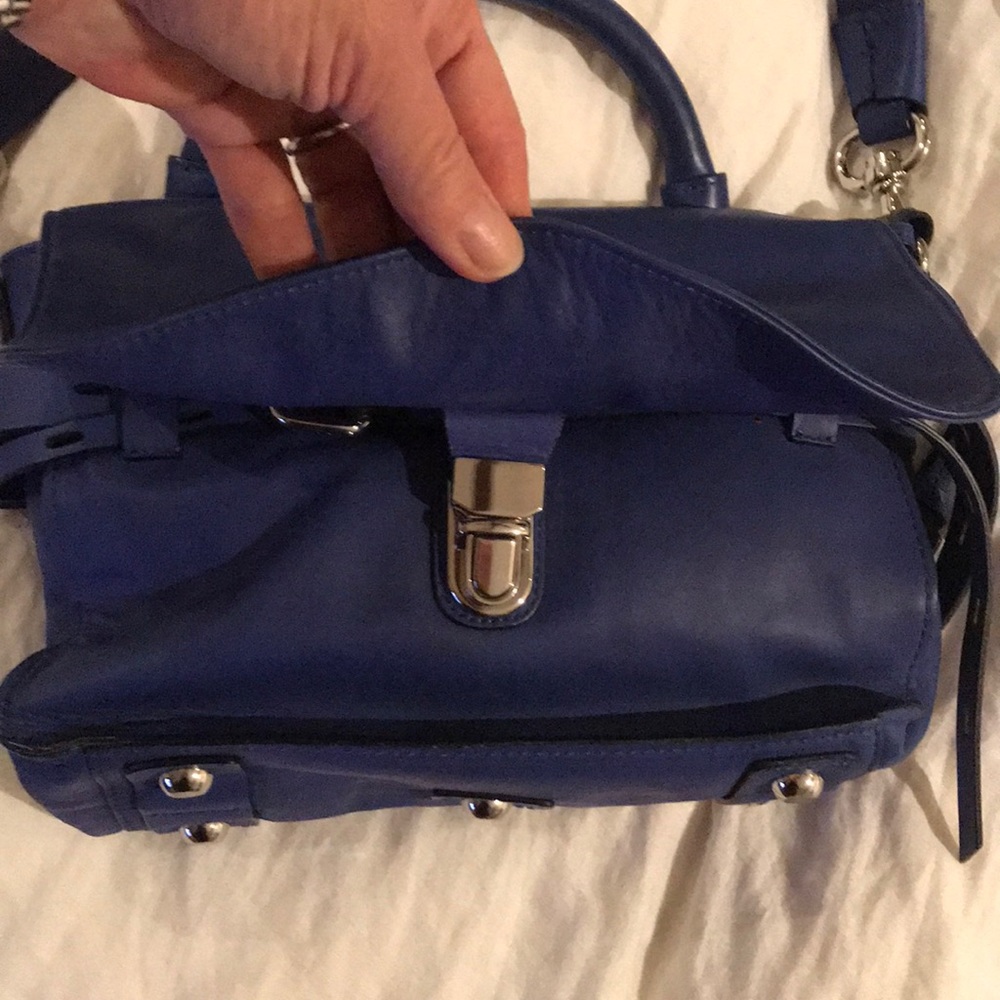 Deep cobalt blue cross body bag.
